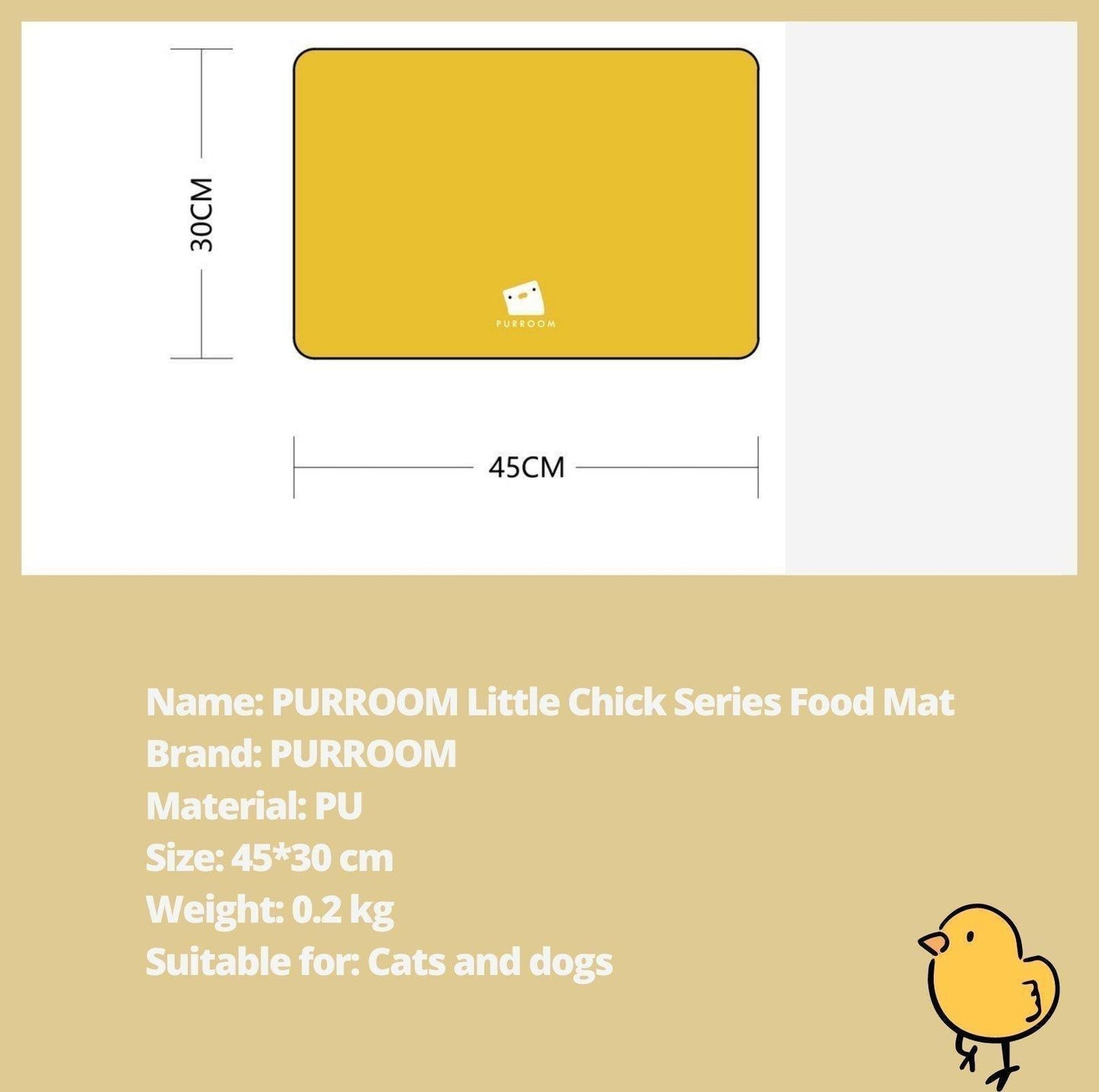 PURROOM Little Chicken Series Anti-slip Pet Food Mat - {{product.type}} - PawPawUp